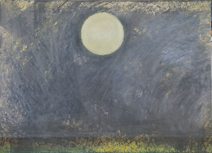 Sol og måne, olie på lærred, 110x80, pris 7.000,-